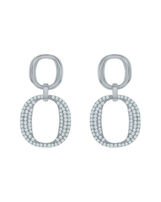 Suzy Levian CZ Jewelry Metallic Suzy Levian Silver Cz Dangle Earrings