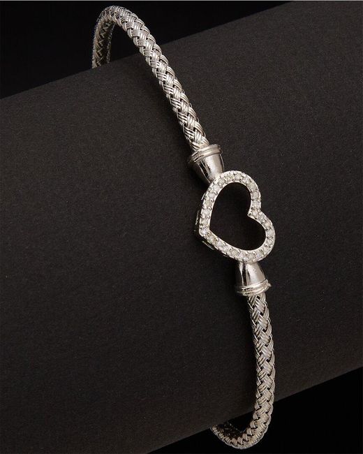 Meshmerise Black 18K Over 0.15 Ct. Tw. Diamond Bangle Bracelet