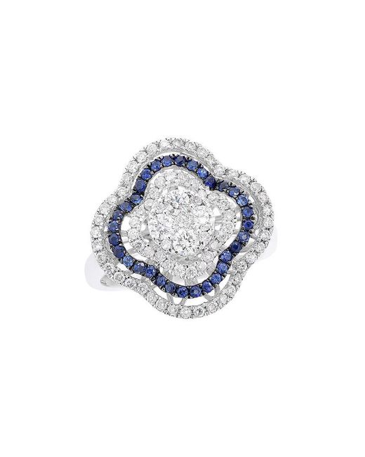 Diana M Blue Fine Jewelry 14k 1.26 Ct. Tw. Diamond & Sapphire Half-eternity Ring