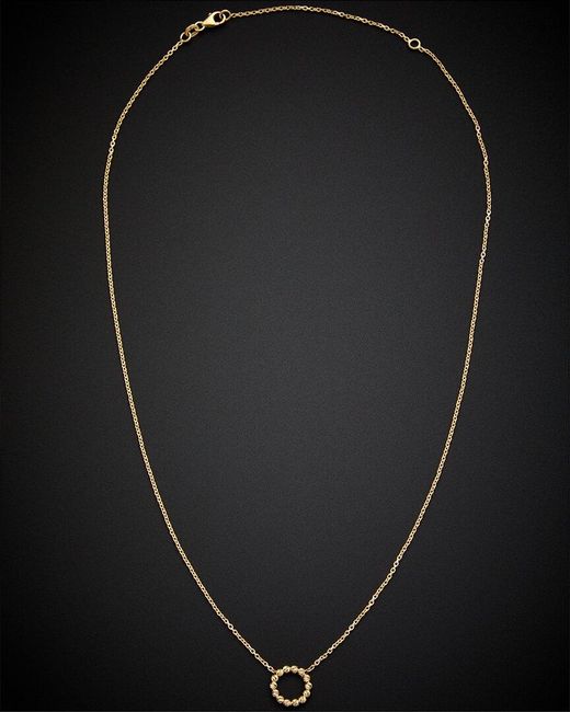 Italian Gold Black 14k Bead Circle Necklace