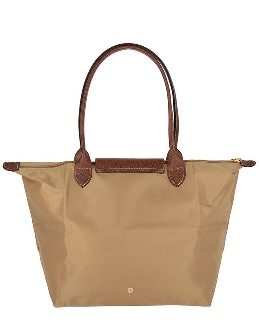 Longchamp Brown Le Pliage Original Large Long Handle Shopper Tote