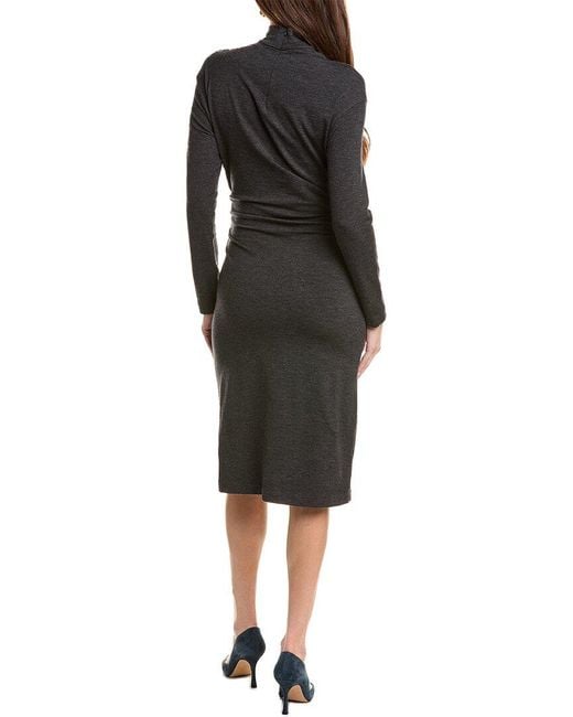 Brunello Cucinelli Black Wool-blend Midi Dress