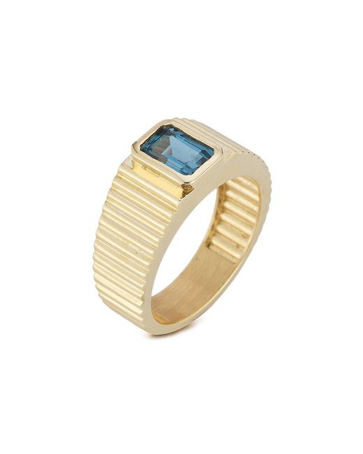 Ember Fine Jewelry White 14k London Blue Topaz Statement Ring