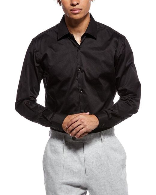 Tahari Black Modern Fit Dress Shirt for men