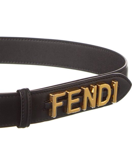 Fendi Black Graphy Leather Belt