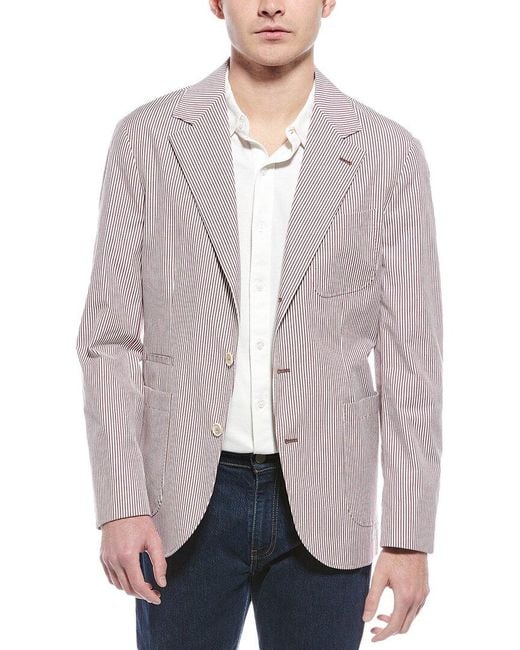 Brunello Cucinelli Gray Stripe Blazer for men
