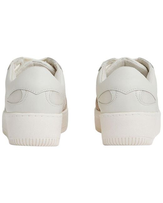 Reiss White Ruth Leather & Suede Low-Top Sneaker