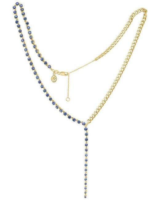 Effy Fine Jewelry Metallic 14k 6.64 Ct. Tw. Diamond & Sapphire Necklace