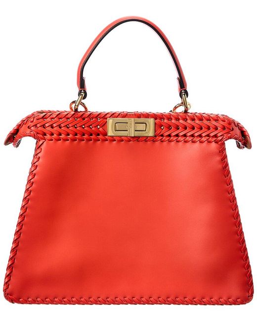 Fendi Peekaboo Iseeyou Medium Leather Tote in Red | Lyst Canada