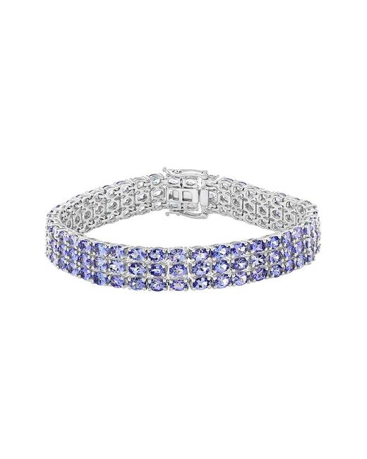 Effy Metallic Silver 17.78 Ct. Tw. Diamond & Tanzanite Bracelet