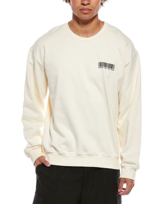 Helmut Lang White Ski Schedule Crewneck Sweatshirt for men