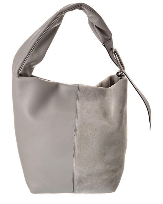 Mulberry Gray Retwist Leather & Suede Hobo Bag