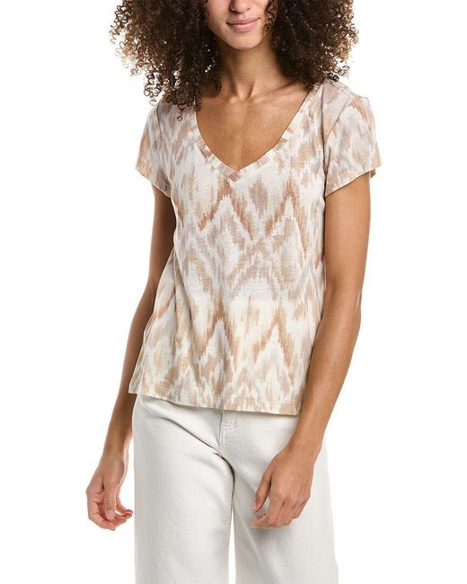 Splendid Brown Skyla Linen-blend T-shirt
