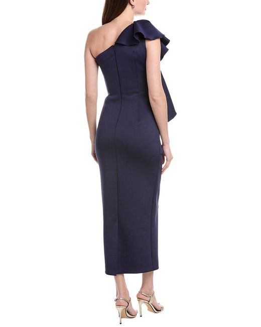Jovani Blue Sheath Tea-Length Dress