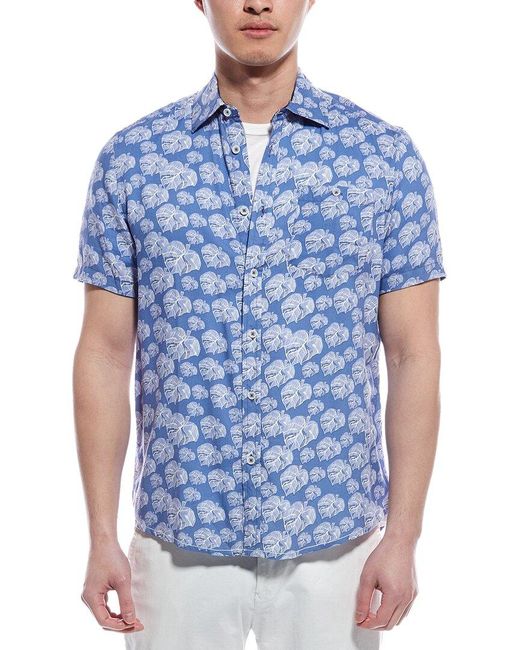 Report Collection Blue Woven Shirt for men