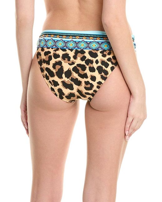 La Blanca Blue Running Shirred Band Hipster Bikini Bottom