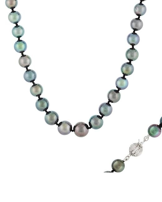 Masako Pearls Metallic Splendid Pearls 14k 8-12mm Tahitian Pearl Necklace