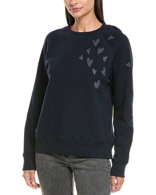 Zadig & Voltaire Blue Strass Heart Sweatshirt