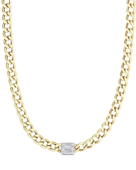 Ring Concierge Metallic 14K 0.44 Ct. Tw. Diamond Curb Chain Necklace