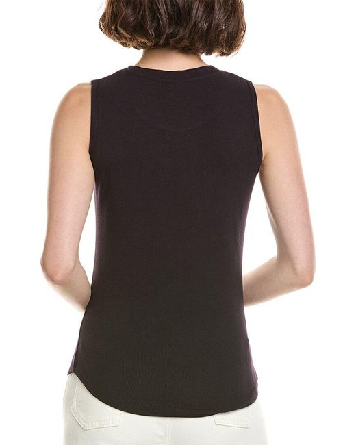 Tahari Black Ribbed Tank Top