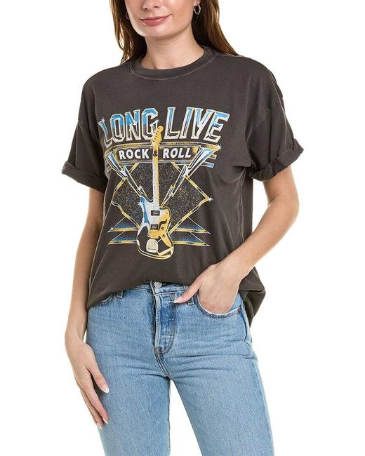 Girl Dangerous Black Long Live Rock & Roll T-shirt