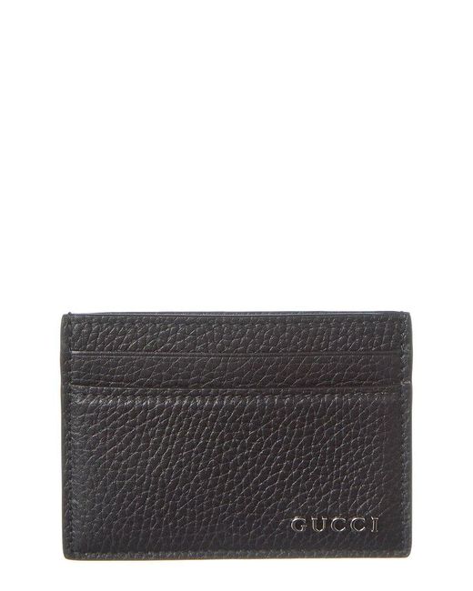 Gucci Gray Logo Leather Card Case for men