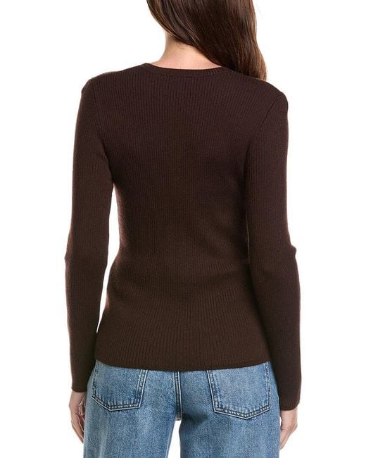 Rag & Bone Black Annalise Rib Wool-Blend Sweater