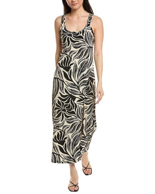 Z Supply Black Polanco Isla Leaf Midi Dress