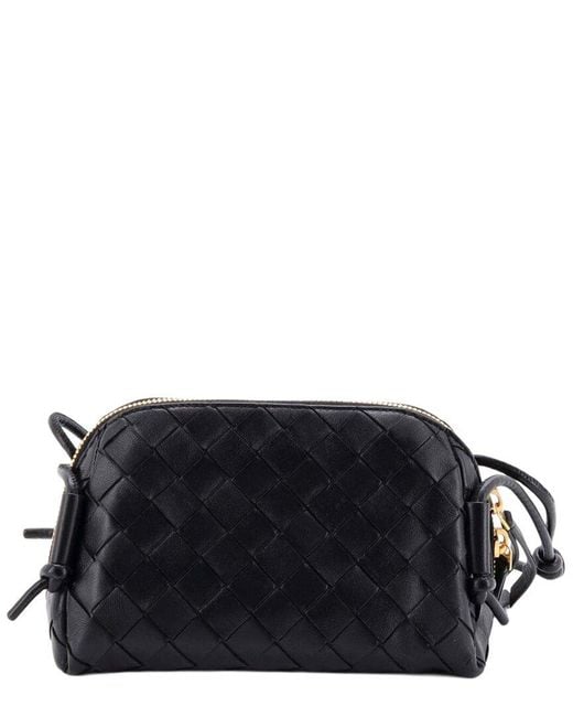 Bottega Veneta Black Intrecciato Nappa Concert Crossbody Pouch Mini (authentic Pre-loved)
