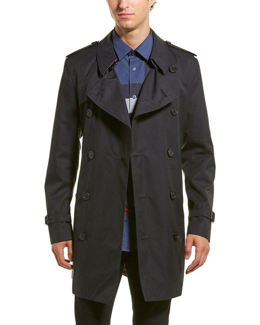 Burberry Cotton Short Wimbledon Trench Coat in Black for Men - Lyst