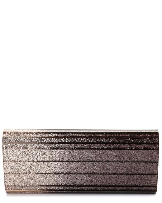 Jimmy Choo Gray Sweetie Degrade Glitter Acrylic Clutch