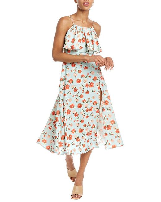 alexia admor zahara v neck midi with bow