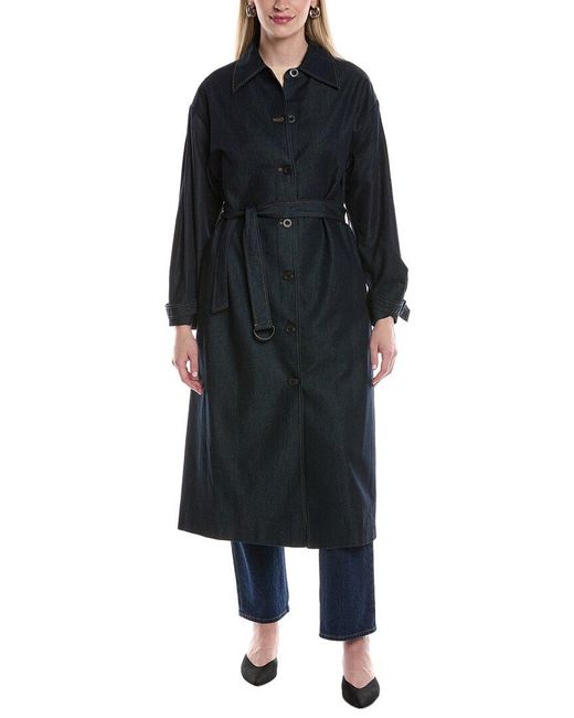 Kenneth Cole Black Denim Trench Coat