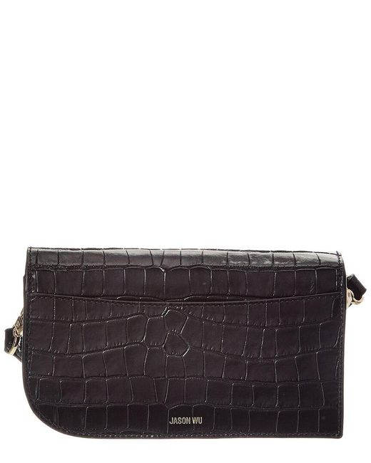 Jupe Jason Wu - Effet Croco, Cuir, Longueur Midi, Taille 4 Noire (neuve Avec étiquettes)