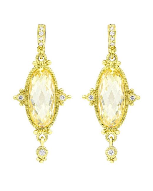 Diana M Metallic Fine Jewelry 18k 0.75 Ct. Tw. Diamond & Citrine Earrings