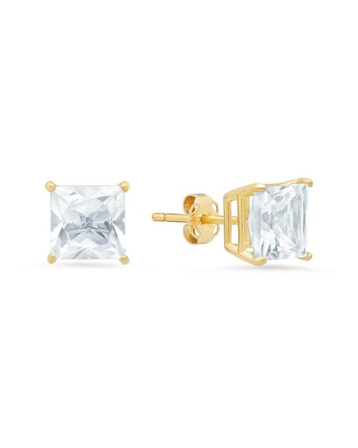 MaxColor Metallic 14k 3.70 Ct. Tw. White Topaz Studs