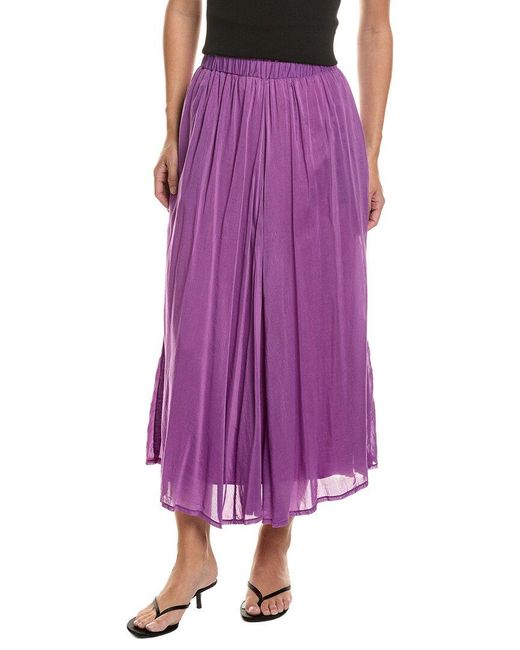 Forte_forte Purple Silk-Blend Midi Skirt