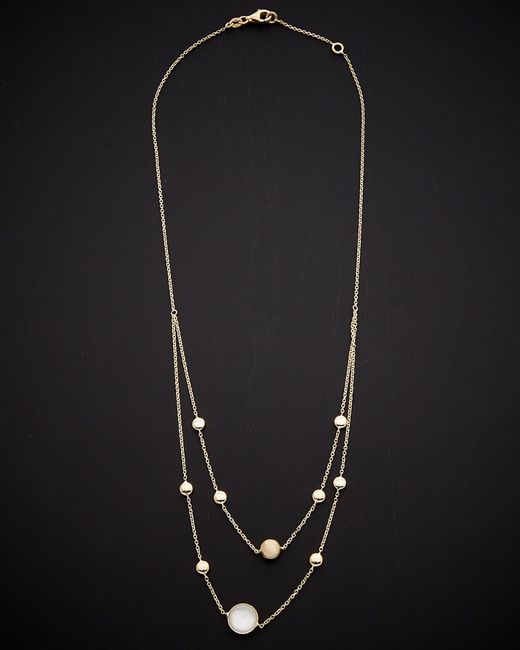 Italian Gold Black 14k Mother-of-pearl Necklace