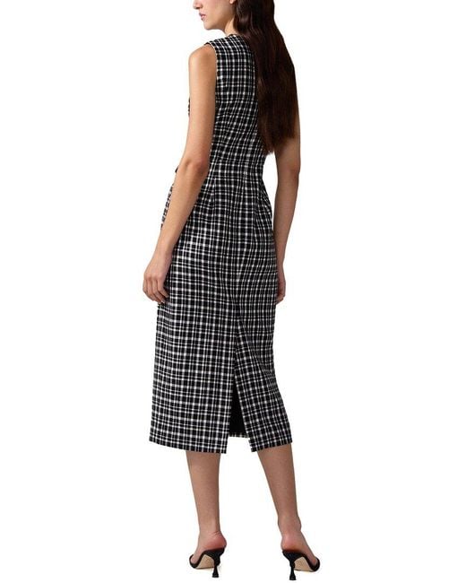 Carolina Herrera Black Crewneck Wool-Blend Midi Dress