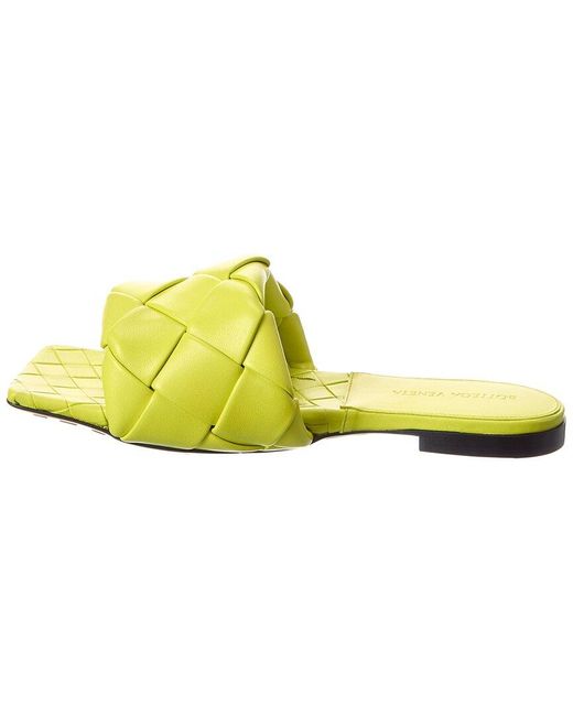 Bottega Veneta Yellow The Lido Intrecciato Leather Sandal