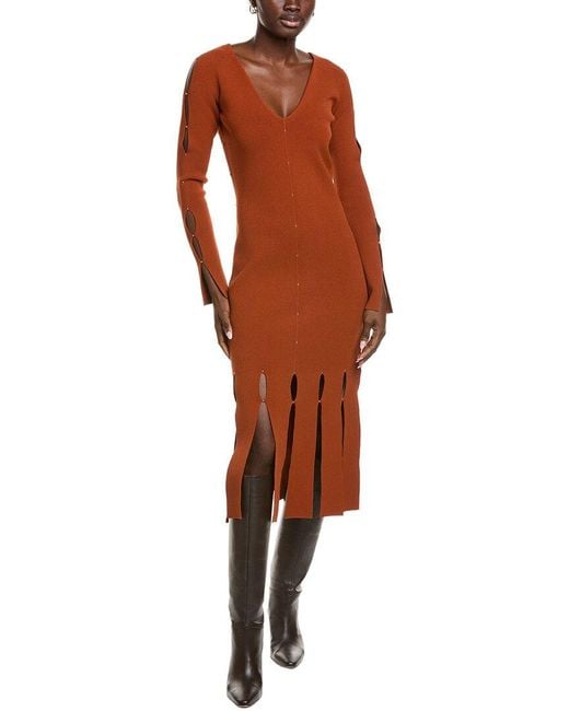 St. John Brown Knit Stretch Gown