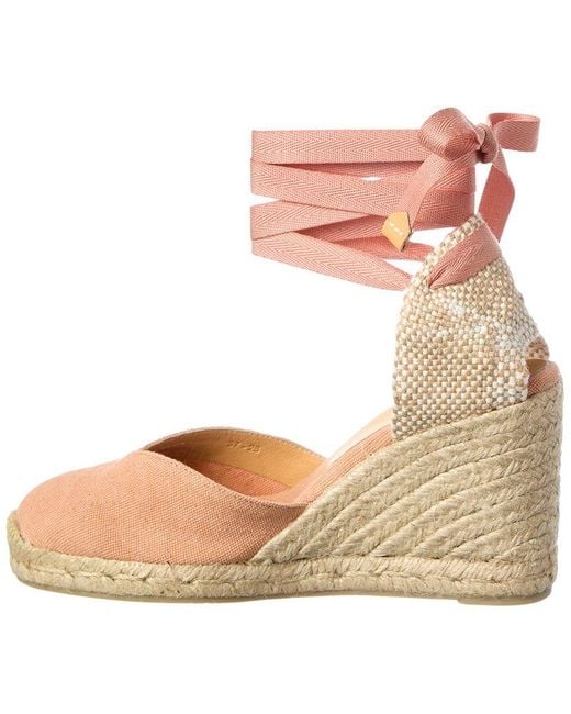 Castaner Pink Castaner Chiara Cotton Wedge Sandal