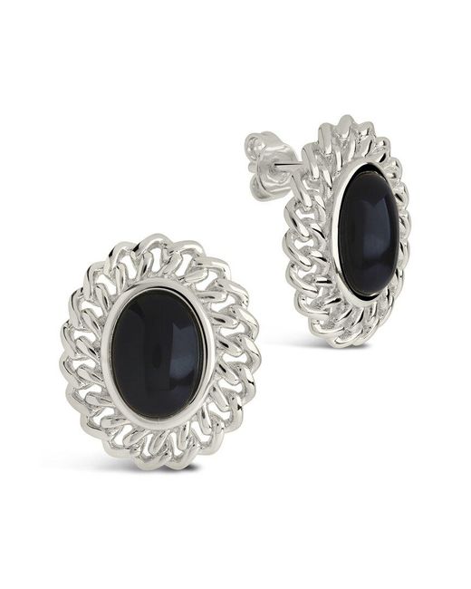 Sterling Forever Multicolor Onyx Ainsley Studs