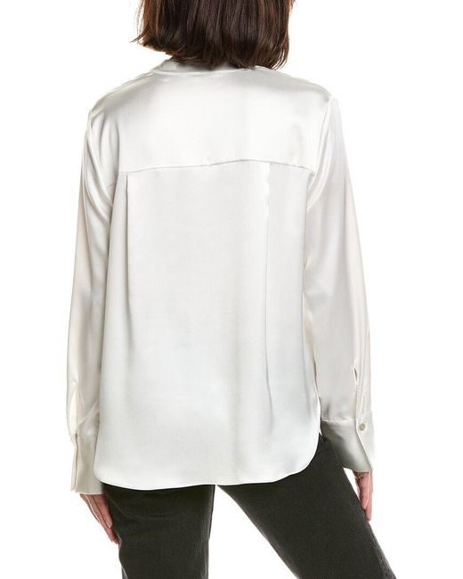 Vince White Slim Fit Blouse