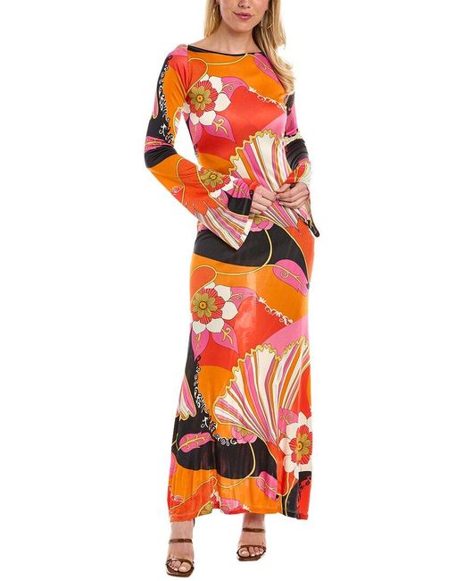 Ronny Kobo Orange Zella Maxi Dress