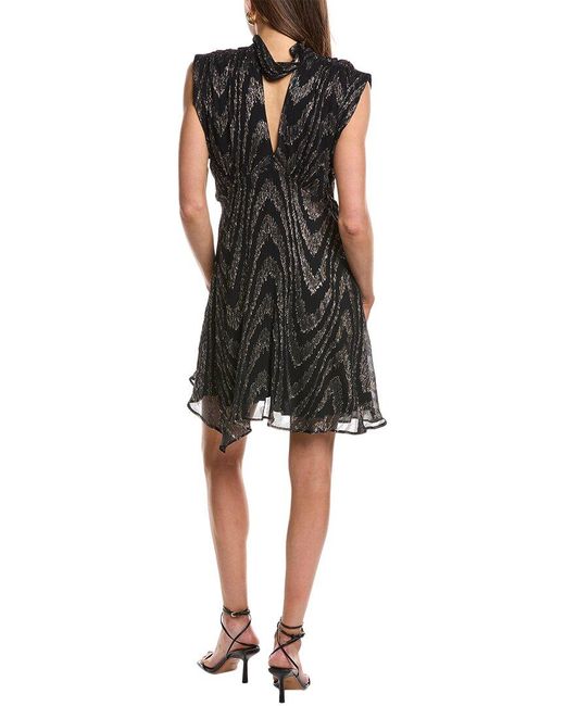 IRO Black Leven Silk-Blend Mini Dress