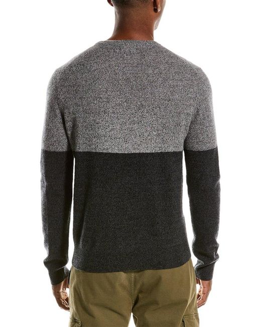 Magaschoni Gray Colorblocked Cashmere Pullover for men