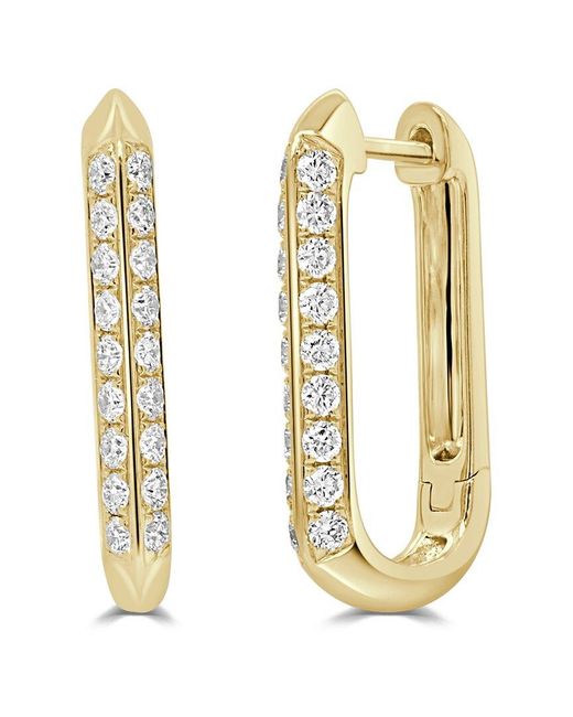 Sabrina Designs Metallic 14K 0.56 Ct. Tw. Diamond Rectangular Hoop Earrings