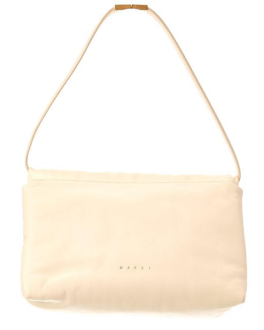 Marni Natural Prisma Leather Shoulder Bag
