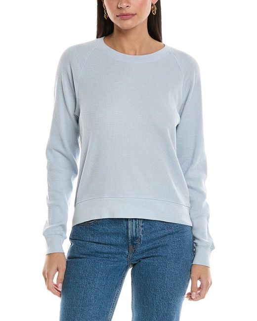 James Perse Blue Relaxed Thermal Top